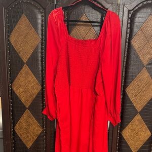 La Ligne Vibrant Red Long Sleeve Dress